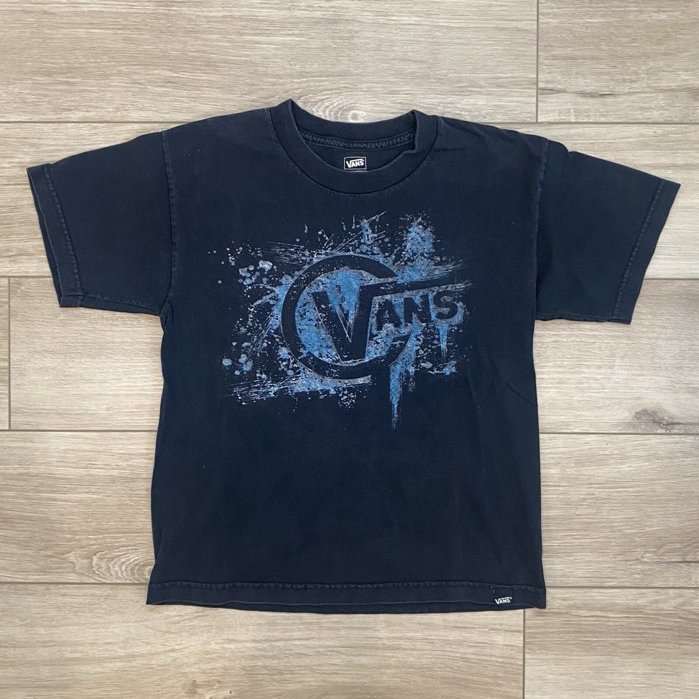 Y2K Vans Graphic Tee Kids Size Large Women's XS-M Baby Tee Cybergoth Grunge VTG